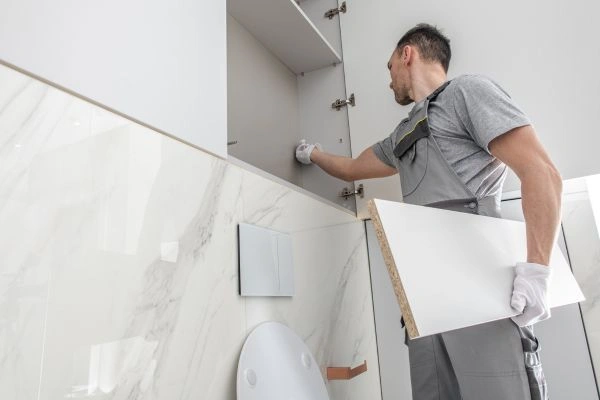 Bathroom remodel currently in progress