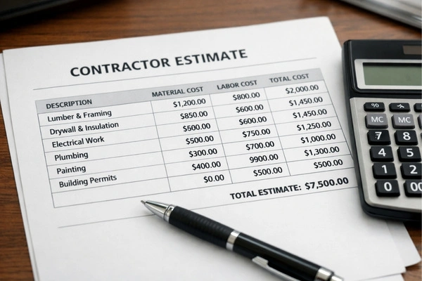 How To Plan A Home Remodel Budget In 2026 (Without Blowing It) 3 Itemized contractor bid for home remodeling project