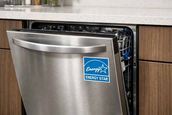 Energy Star rated dishwasher in a modern kitchen remodel