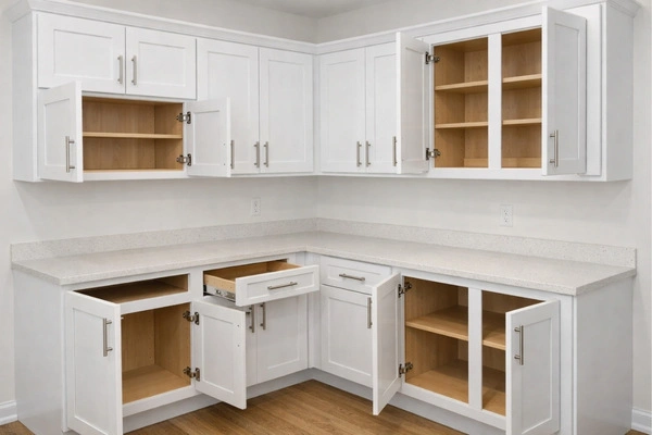 Cost To Remodel A Kitchen In 2026: What You'll Actually Spend 3 Stock kitchen cabinets installed showing quality construction details