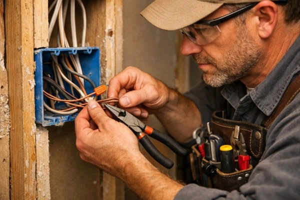 What Is The Most Expensive Part Of Remodeling A House In 2026? 1 Licensed electrician installing wiring during home remodel