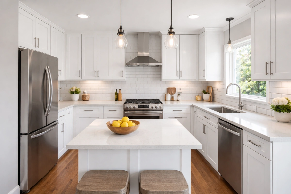 Blog - Philadelphia, PA 1 Budget kitchen remodel under $10,000 with painted cabinets and quartz countertops