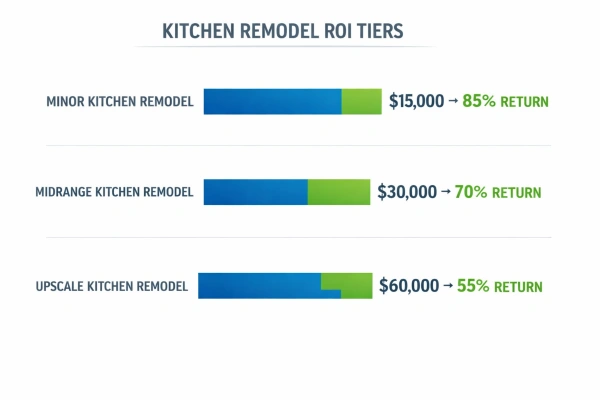 Kitchen remodel cost vs resale value comparison chart 2026