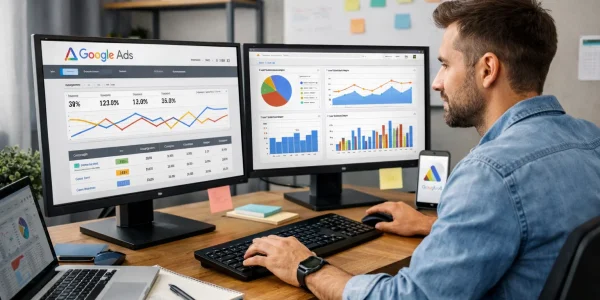 Google Ads expert managing a digital marketing campaign in San Antonio, TX